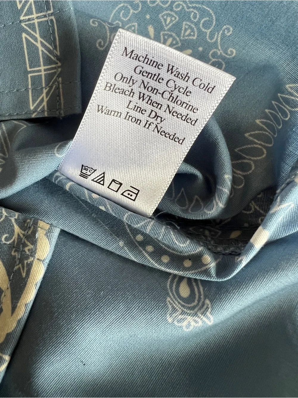 Coldwater Creek Slate Blue Paisley Button-Up Medium - Picture 8 of 9